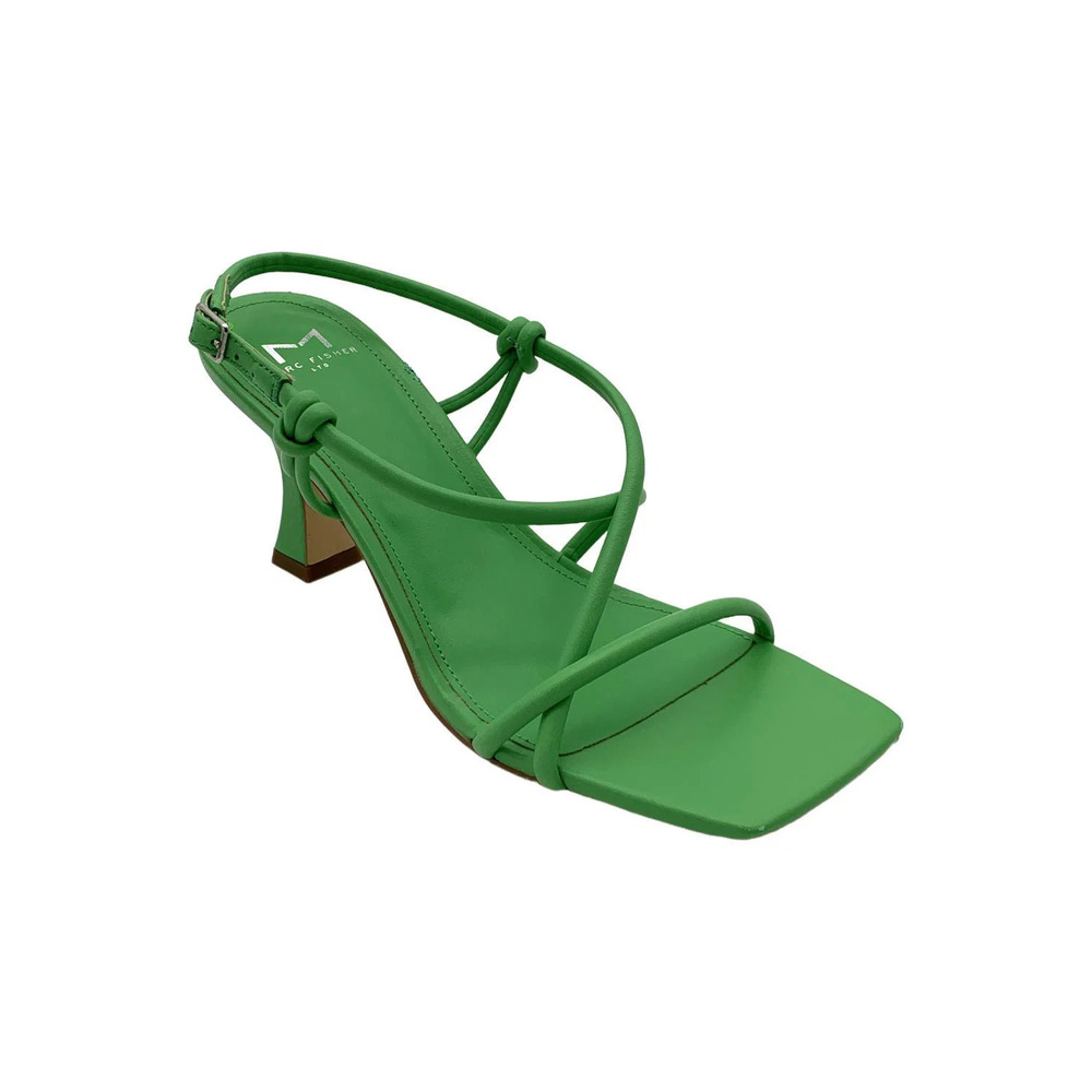 Marc Fisher Green Strappy Square-Toe Heel Sandal